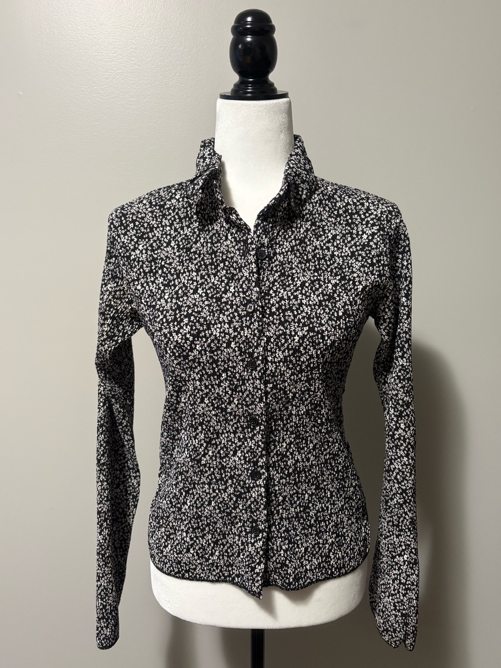 Oak + Fort Button Down Long Sleeve Floral Pleated Shirt